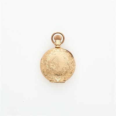 Lot 1225 - Elgin Lady's Gold Hunting Case Pendant-Watch