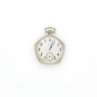 Lot 1224 - Gruen White Gold 'Precision VeriThin Anniversay Edition' Open Face Pocket Watch