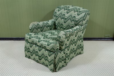 Lot 1006 - Upholstered Club Chair and Ottoman 20th...