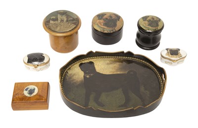 Lot 1054 - Group of Pug Decorated Table Articles...