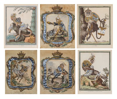 Lot 1056 - Two Sets of Three Foil Prints 19th Century...