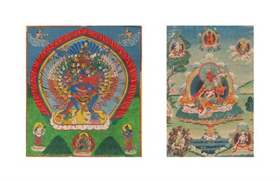 Lot 152 - Tibetan Painted Thangka 19th Century Depicting...
