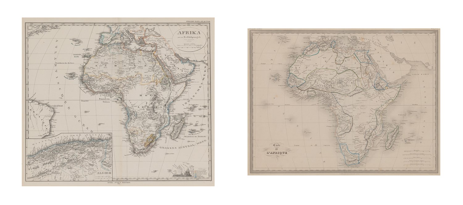 Lot 79 - [MAPS-AFRICA] Two framed maps of Africa. Two...