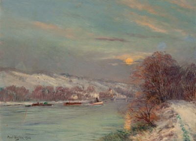 Lot 99 - Paul Vogler French, 1852-1904 Along a River in...