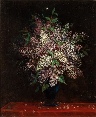 Lot 123 - Continental School 19th Century Lilacs Oil on...