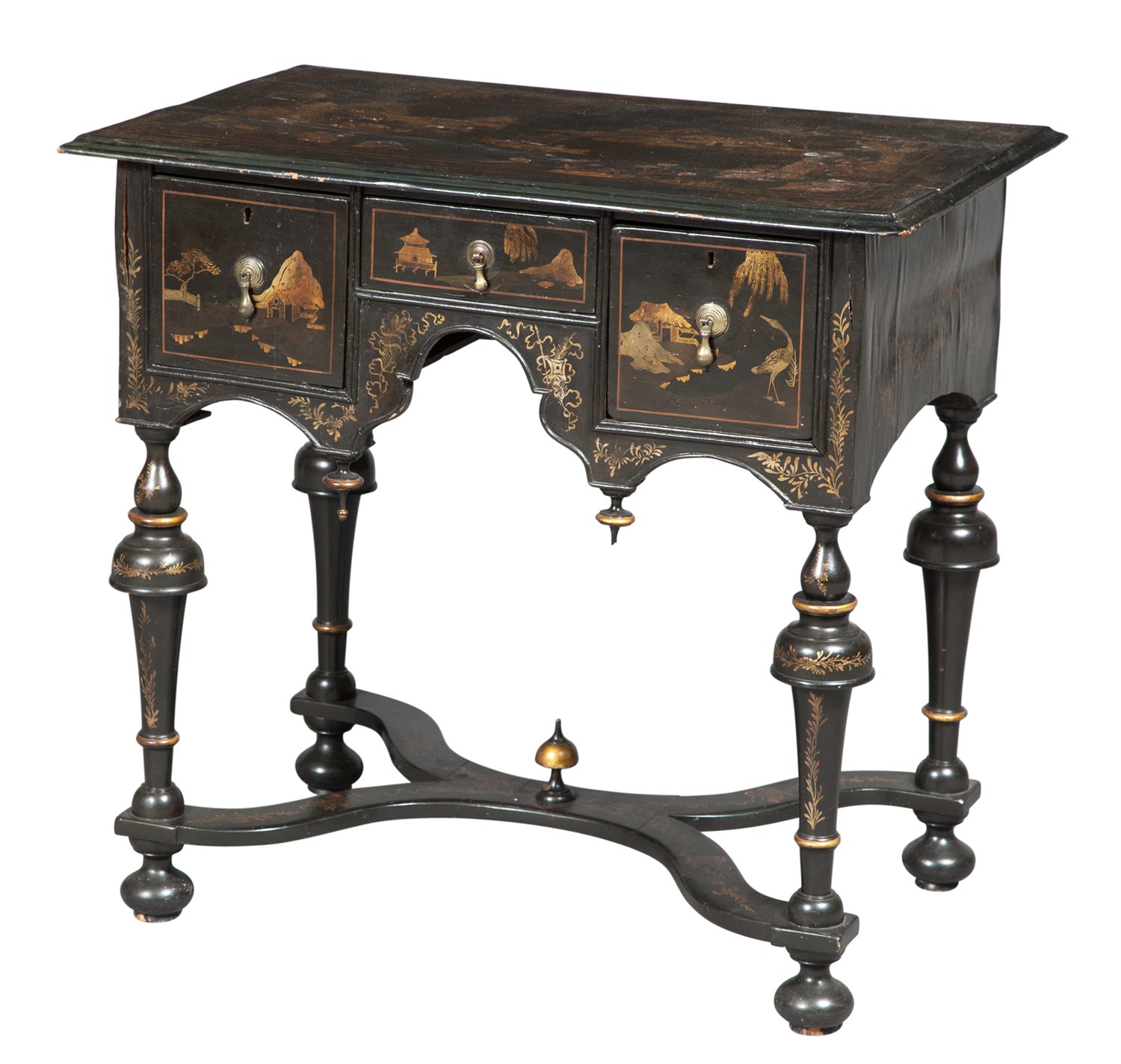 Lot 77 - William III Style Black-Japanned and...