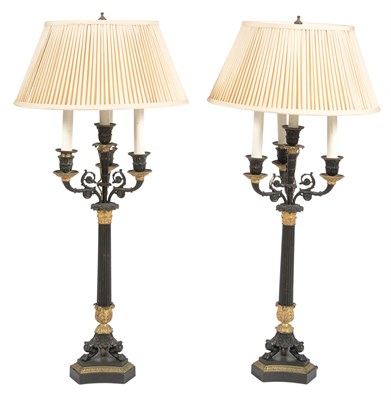 Lot 42 - Pair of Charles X Gilt and Patinated-Bronze...