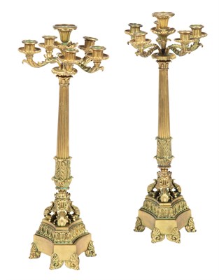 Lot 110 - Pair of Louis Philippe Ormolu Six-Light...
