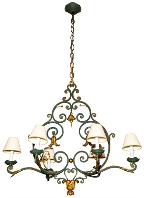 Lot 9 - Continental Painted and Parcel-Gilt...