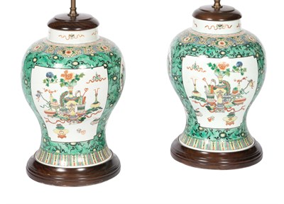 Lot 46 - Pair of Chinese Famille Verte Porcelain...