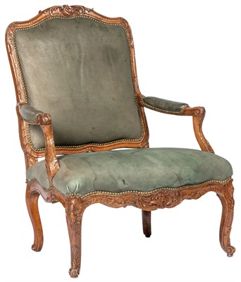Lot 72 - Louis XV Walnut Fauteuil à la Reine by Nicolas-...