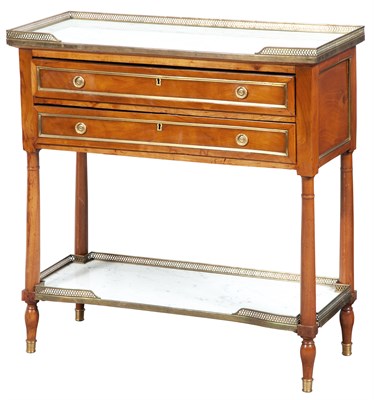 Lot 112 - Louis XVI Ormolu- and Brass-Mounted Fruitwood...