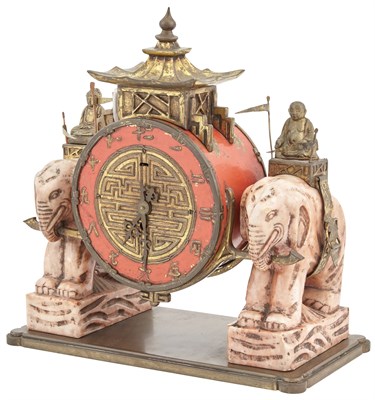 Lot 138 - Art Deco Chinoiserie Marble and Tôle Mantel...
