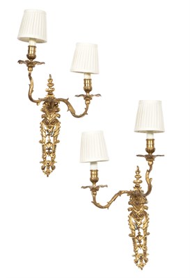 Lot 81 - Pair of Louis XV Style Gilt-Bronze Two-Branch...