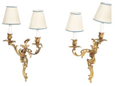 Lot 24 - Pair of Louis XV Style Gilt-Bronze Two-Branch...