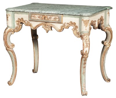 Lot 36 - Continental Painted and Parcel-Gilt Table The...