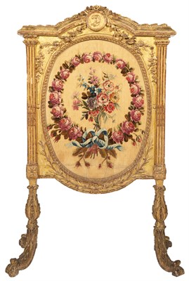 Lot 52 - Lous XVI Style Carved Giltwood and Aubusson...