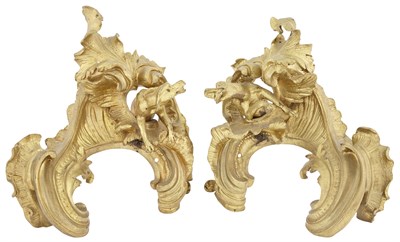 Lot 53 - Pair of Louis XV Style Gilt-Bronze Chenets...