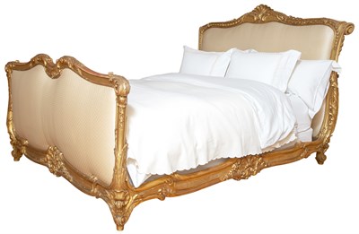 Lot 132 - Louis XV Style Silk-Upholstered Giltwood...