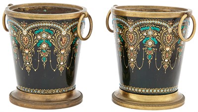 Lot 50 - Pair of Gilt-Bronze Mounted Porcelain...
