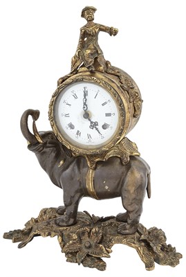 Lot 89 - Louis XV Style Gilt and Patinated-Bronze Clock...