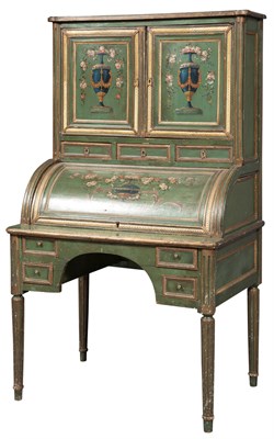 Lot 45 - Louis XVI Polychrome-Painted Bureau à Cylindre...