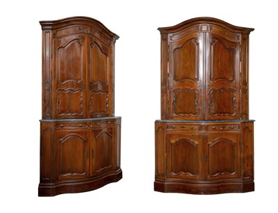 Lot 114 - Pair of Louis XV Provincial Walnut Corner...
