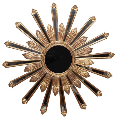 Lot 31 - Louis XVI Style Giltwood Sunburst Mirror The...