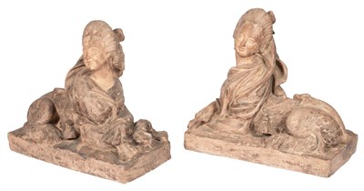 Lot 1 - Pair of Louis XV Style Terra Cotta Figures of...