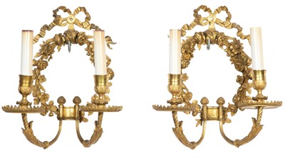 Lot 147 - Pair of Louis XVI Ormolu Two-Branch Wall...