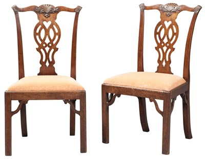 Lot 320 - Pair of George II Mahogany Dining Chairs...