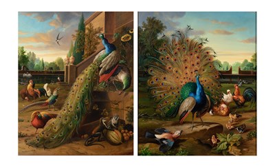 Lot 83 - European School 20th Century Peacocks and...