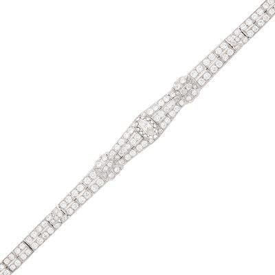 Lot 179 - Platinum and Diamond Bracelet