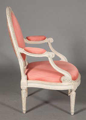 Lot 523 - Pair of Louis XVI Style Painted Armchairs by...