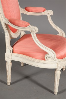Lot 523 - Pair of Louis XVI Style Painted Armchairs by...