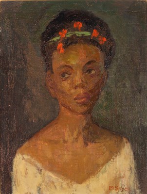 Lot 60 - Moses Soyer American 1899-1974 Woman with...