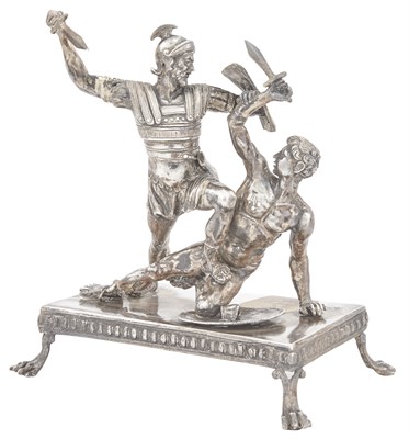 Lot 276 - Italian Silver Figure of Gladiators Rome,...