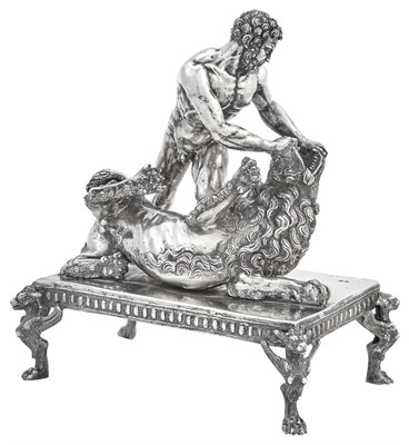 Lot 275 - Italian Silver Figure of Hercules and the Lion...