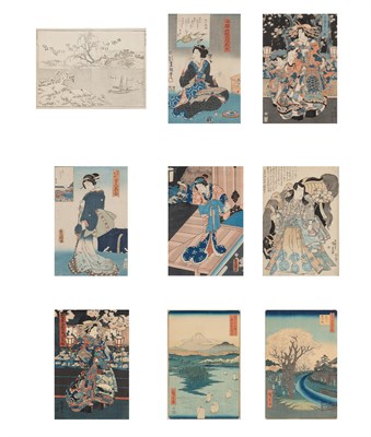 Lot 317 - Nine Japanese Woodblock Prints 19th Century...