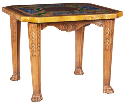 Lot 82 - Marble, Hardstone-Inlaid and Fruitwood Table...
