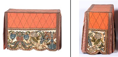 Lot 86 - Pair of Table Covers Each with crewel work...