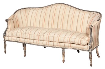Lot 668 - George III Painted and Parcel-Gilt Settee...