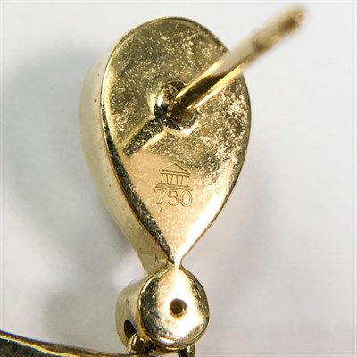 Lot 133 - Temple St. Clair Pair of Gold, Moonstone and Diamond 'Seta' Fringe Pendant-Earrings