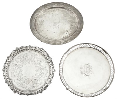 Lot 154 - Three Sterling Silver Waiters Late 19th/ early...