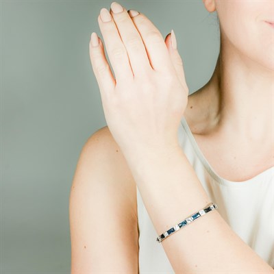 Lot 176 - Platinum, Sapphire and Diamond Straightline Bracelet
