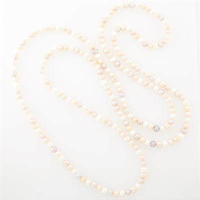 Lot 1174 - Long Multicolored Freshwater Pearl Necklace