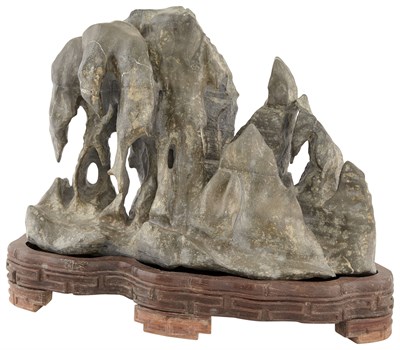 Lot 100 - A Chinese Qixia Scholar's Rock Horizontally...