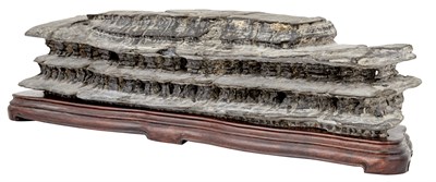 Lot 94 - A Chinese Wuling Scholar's Rock Horizontally...