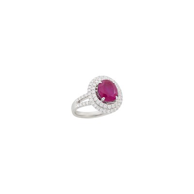 Lot 85 - White Gold, Ruby and Diamond Ring