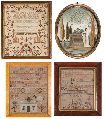 Lot 257 - English Needlework Sampler Worked by Hannah...